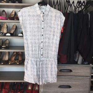 Black and white printed romper